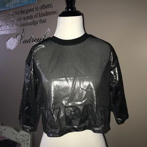 NEW Ivy Park Metallic Mesh Cropped Tee